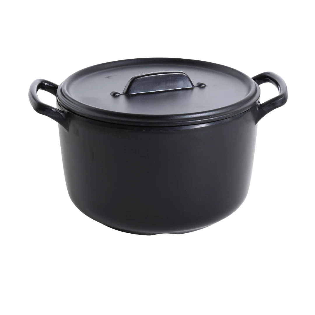 Yanco BP-4107 75 oz Round Melamine Bowl w/ Handles and Lid, Black