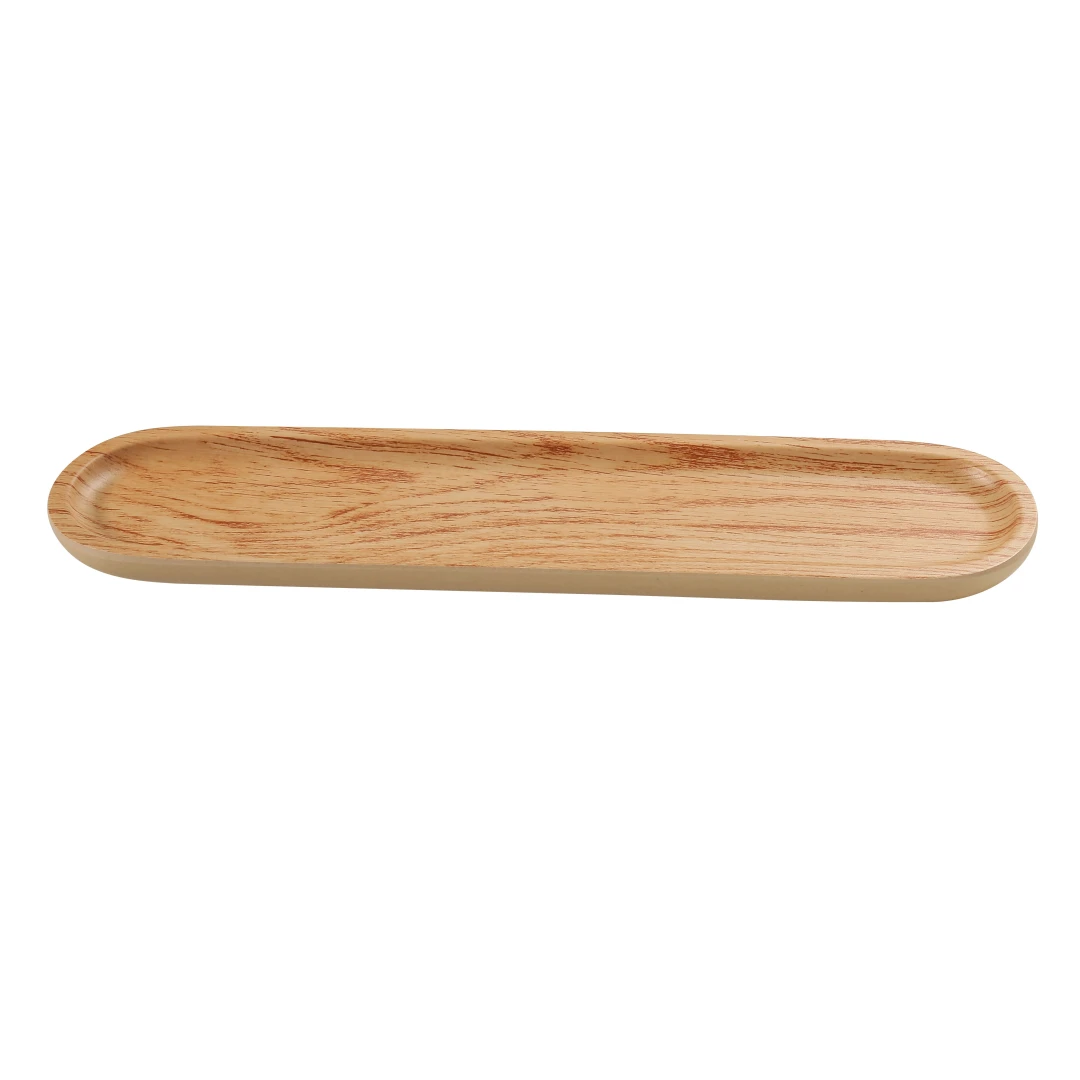 Yanco WD-2615 Rectangular Sushi Tray - 15 1/2" x 3 1/2", Melamine, Golden Oak