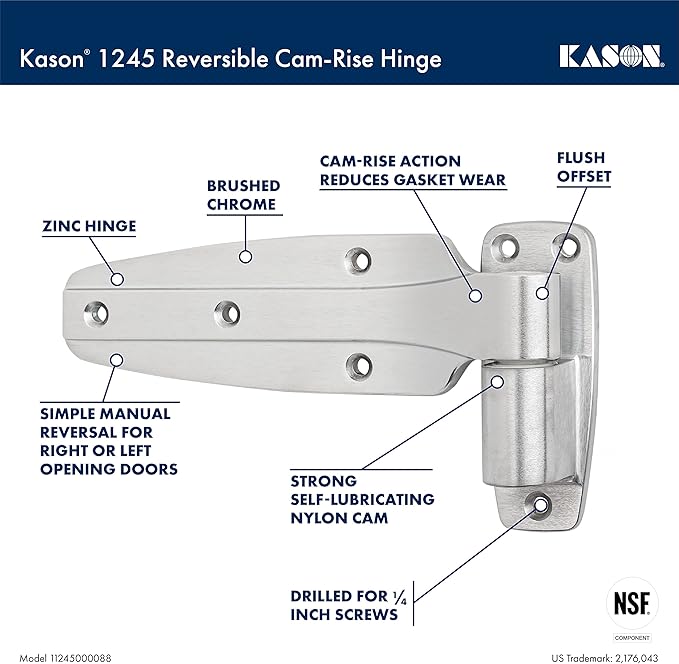 Amerikooler Part 11245000088 HINGE, REVERSIBLE, CAM-LIFT