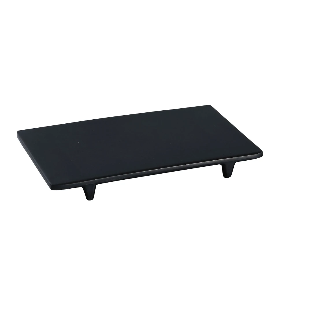 Yanco BP-5008 8" x 4 3/4" Rectangular Black Pearl Plate - Melamine, Black