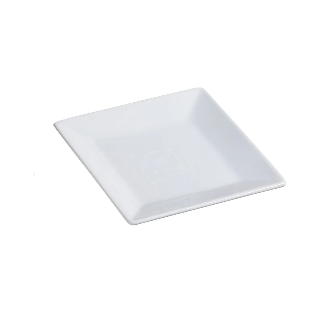 Yanco ML-106 6" Square Porcelain Plate - Porcelain, Super White