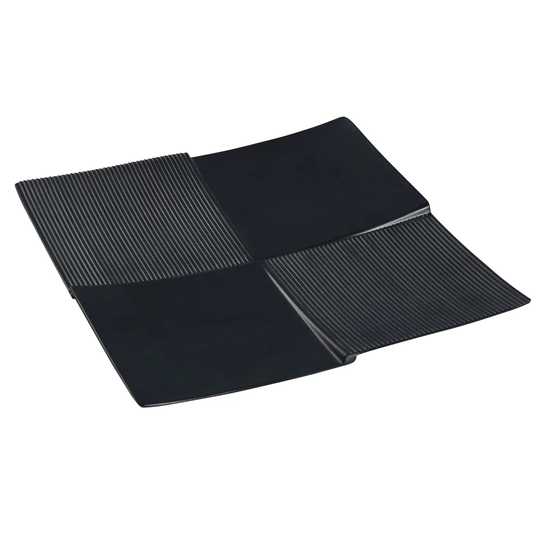 Yanco BP-5109 9" x 9" Square Black Pearl Plate - Melamine, Black