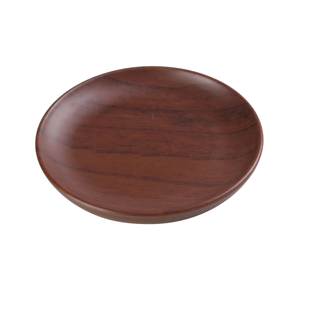 Yanco WL-104 4 3/4" Round Melamine Plate, Wood Grain