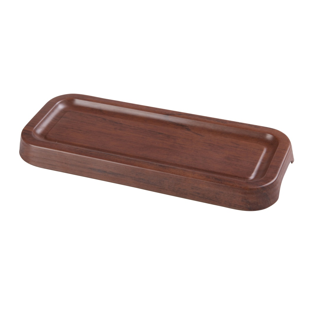 Yanco WL-410 Melamine Tray w/ Foot - 10 1/4" x 4", Wood Grain