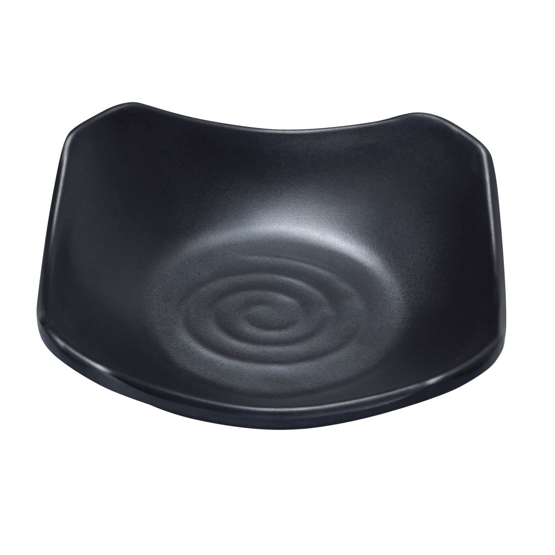 Yanco BP-0104 5 oz Square Melamine Dish, Black