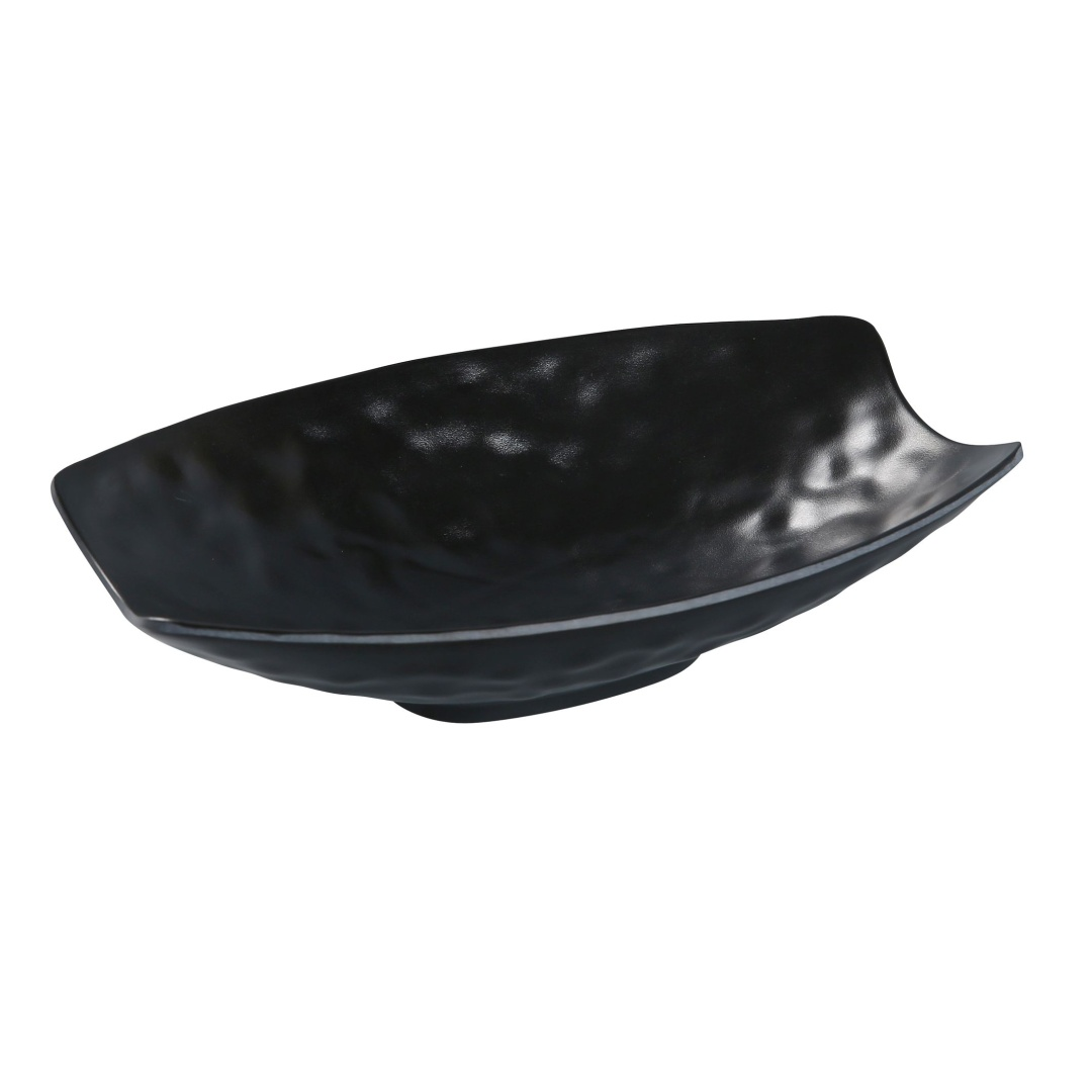 Yanco BP-4110 Irregular Melamine Plate - 10" x 6 1/4", Black