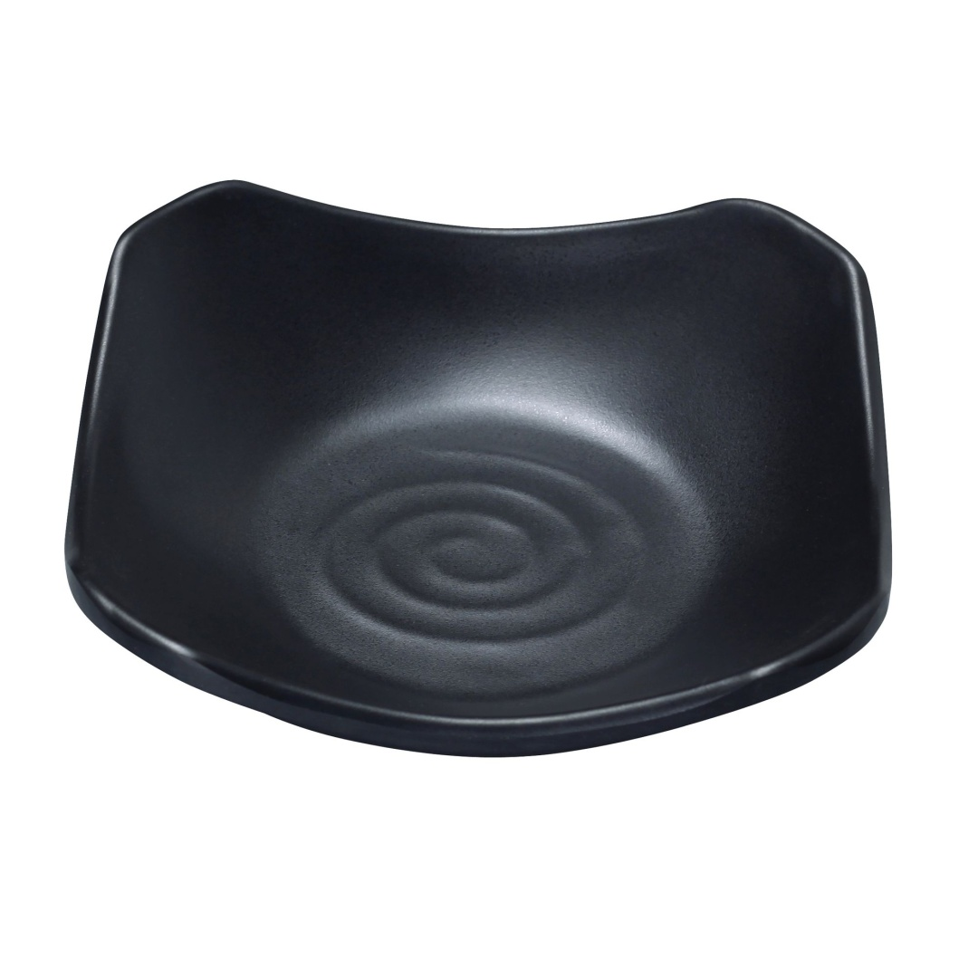Yanco BP-0105 6 oz Square Melamine Dish, Black