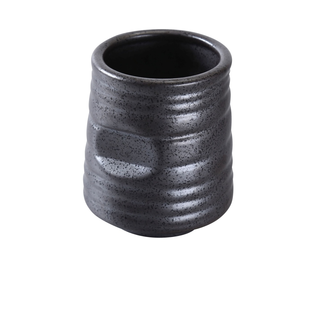 Yanco DB-9303 10 oz Diamond Black Tea Cup - Porcelain, Black
