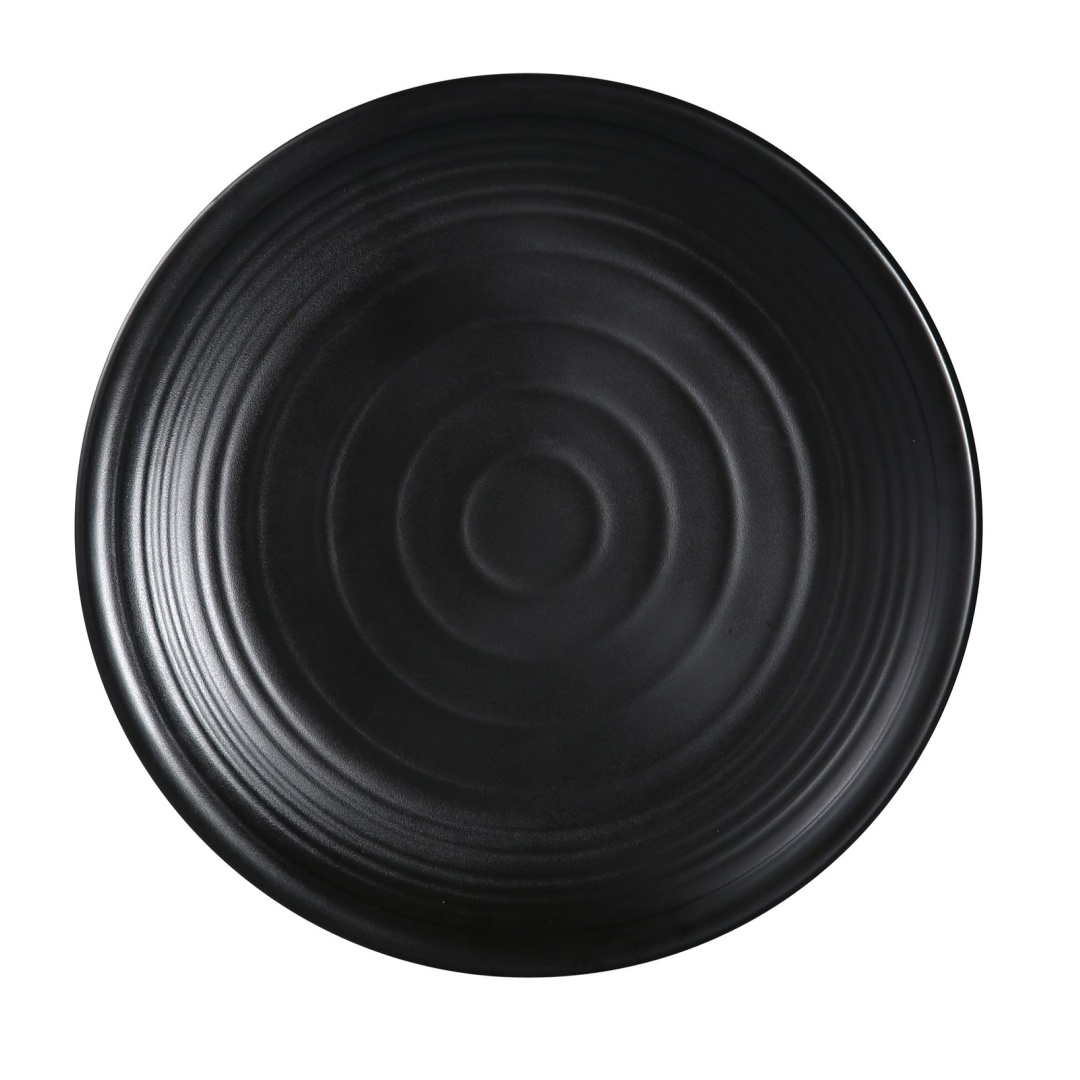 Yanco BP-1012 12" Round Melamine Plate, Black