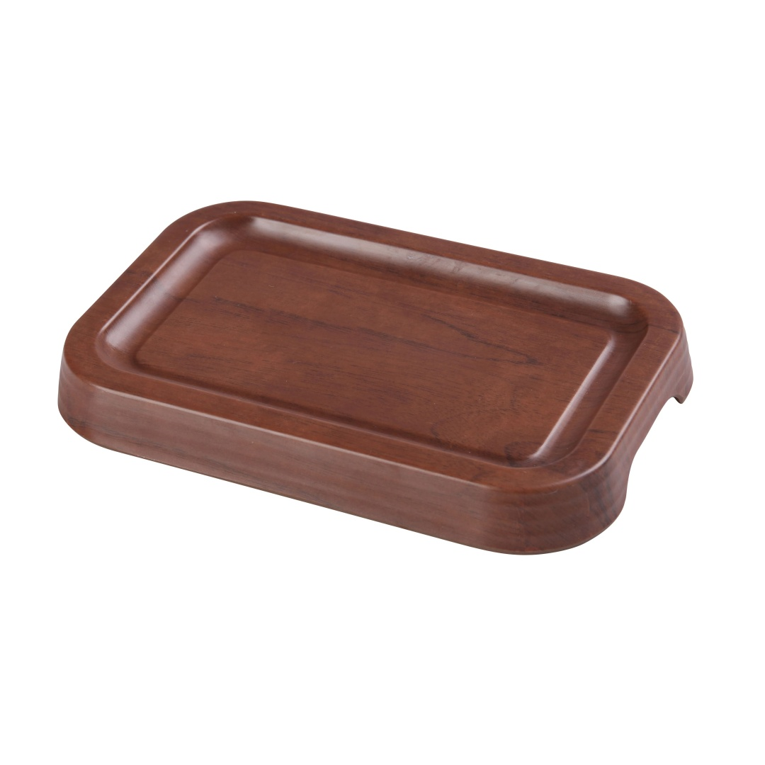 Yanco WL-408 Melamine Tray w/ Foot - 7 3/4" x 5", Wood Grain