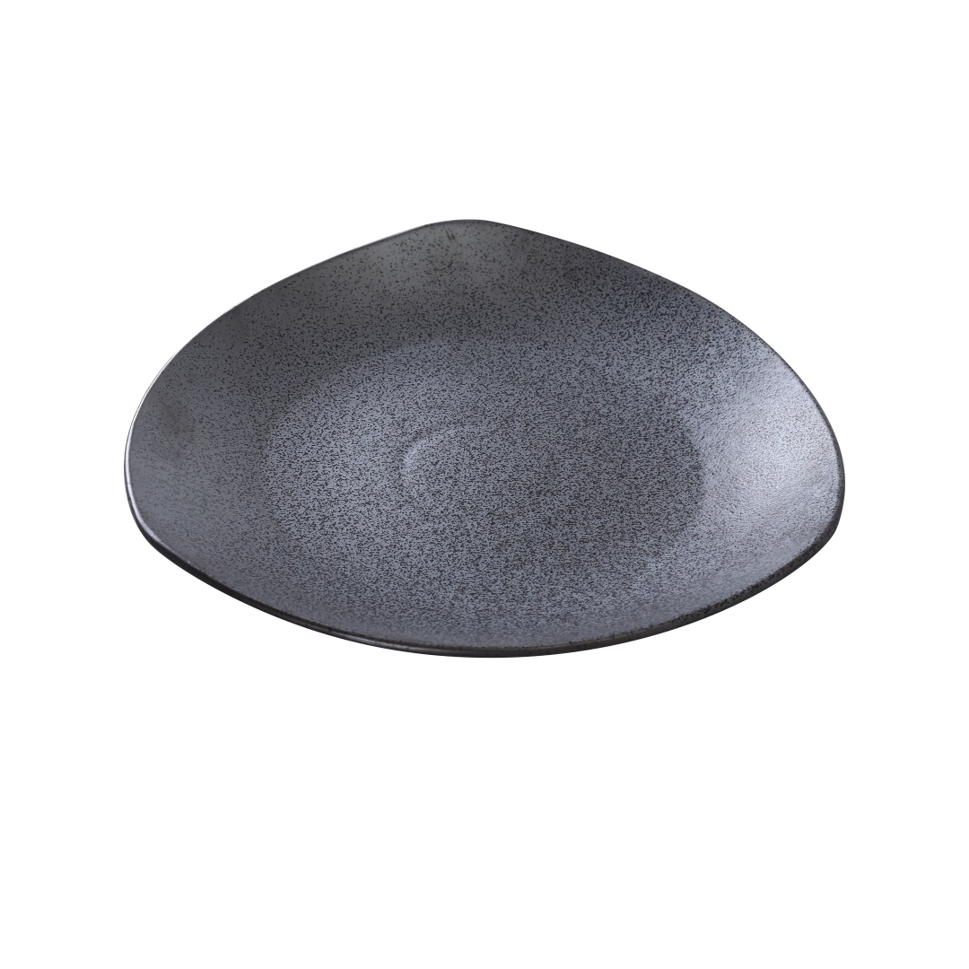 Yanco DB-212 12" Triangular Diamond Black Plate - Porcelain, Black