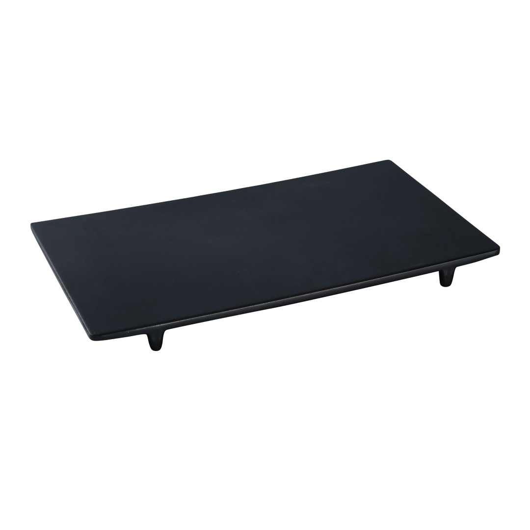 Yanco BP-5009 9" x 5 1/2" Rectangular Black Pearl Plate - Melamine, Black