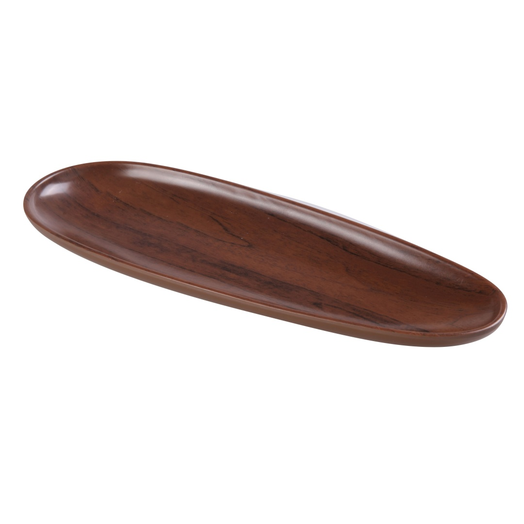 Yanco WL-214 14" Oval Melamine Plate, Wood Grain