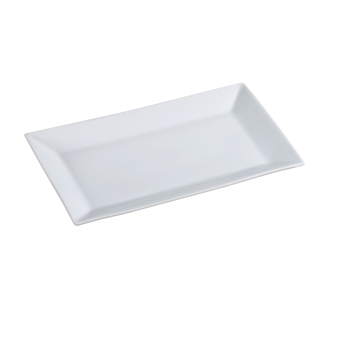 Yanco ML-212 Rectangular Porcelain Plate - 12" x 7 1/2", Porcelain, Super White