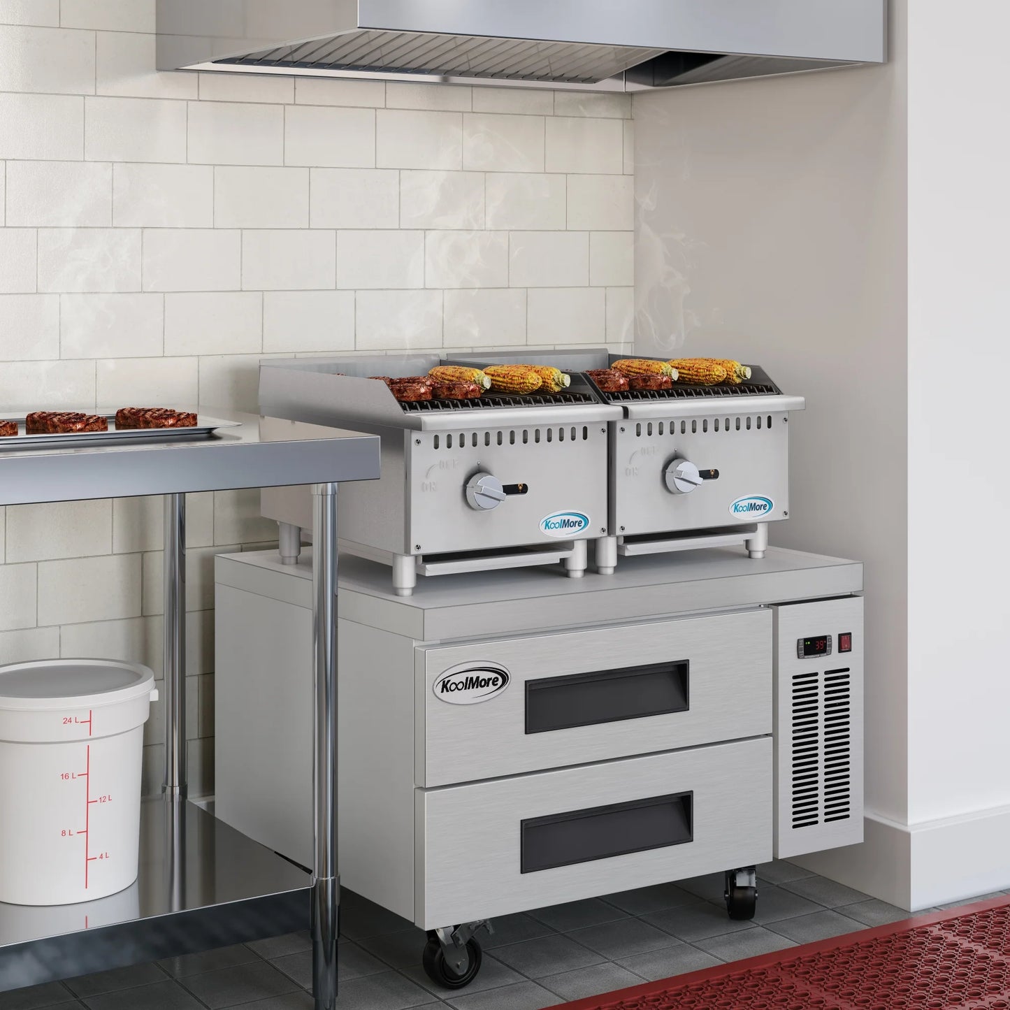 Koolmore KM-GCB1-18M 16" Commercial 1-Burner Charbroiler Natural Gas  - 30,000 BTU