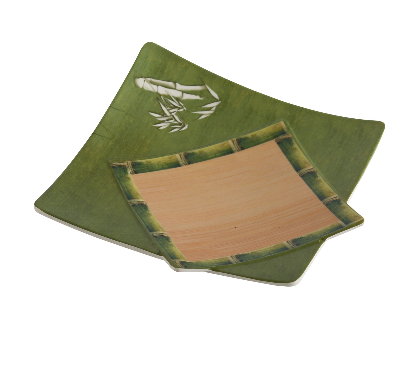 Yanco BA-1111 Bamboo Style Plate 11"L X 11"W Square