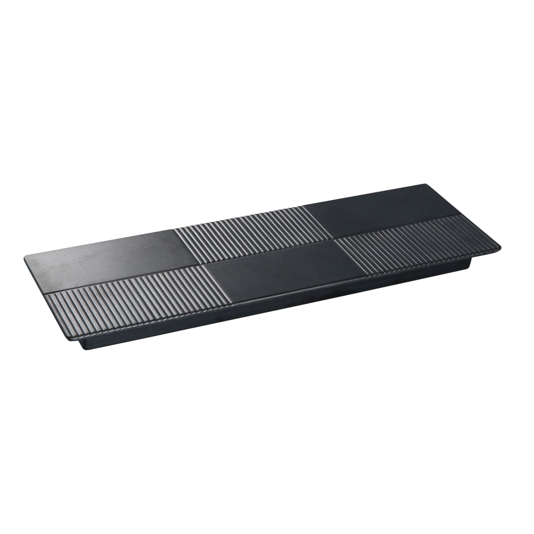 Yanco BP-2013 Rectangular Melamine Plate - 13" x 4 1/4", Black