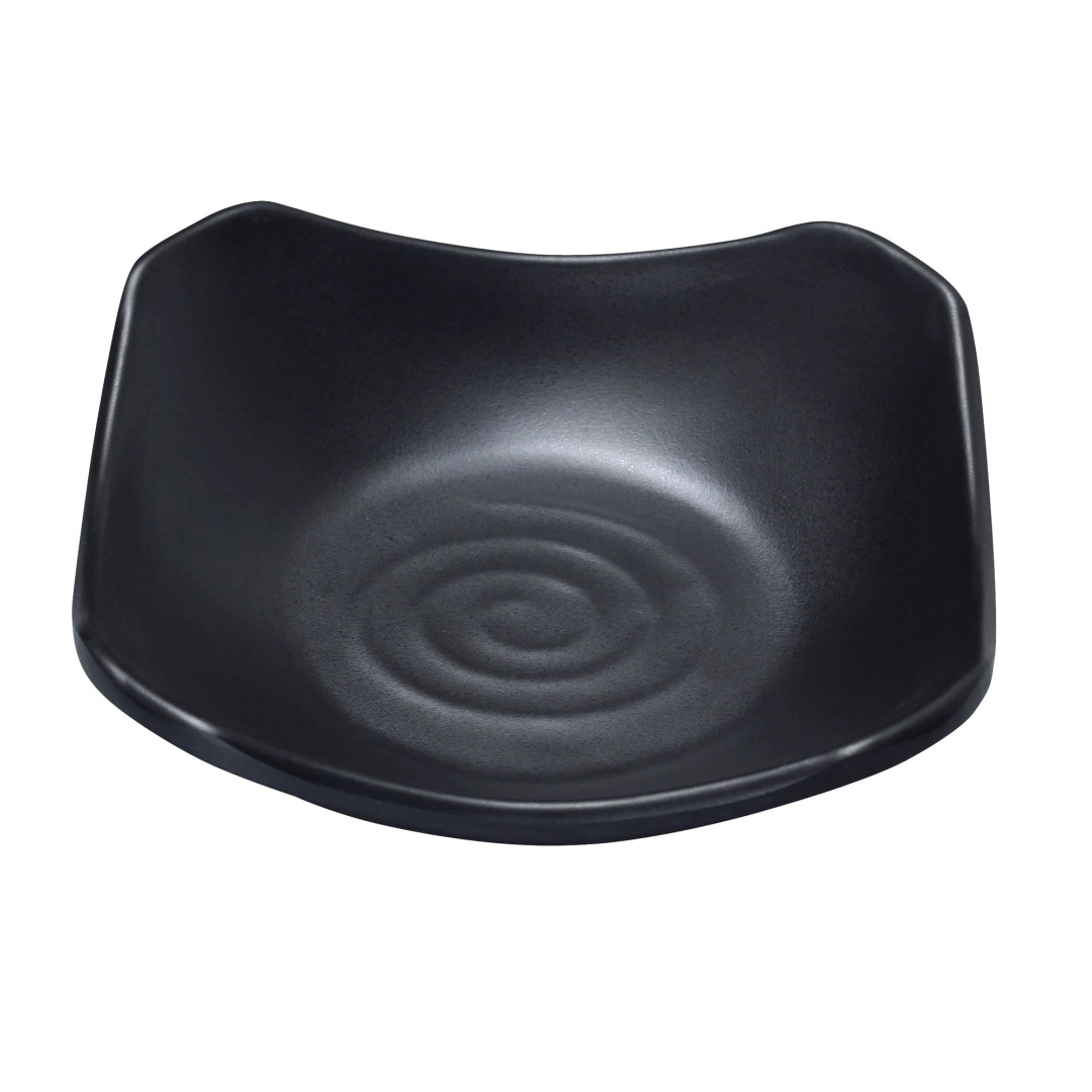 Yanco BP-0103 4 oz Square Melamine Dish, Black
