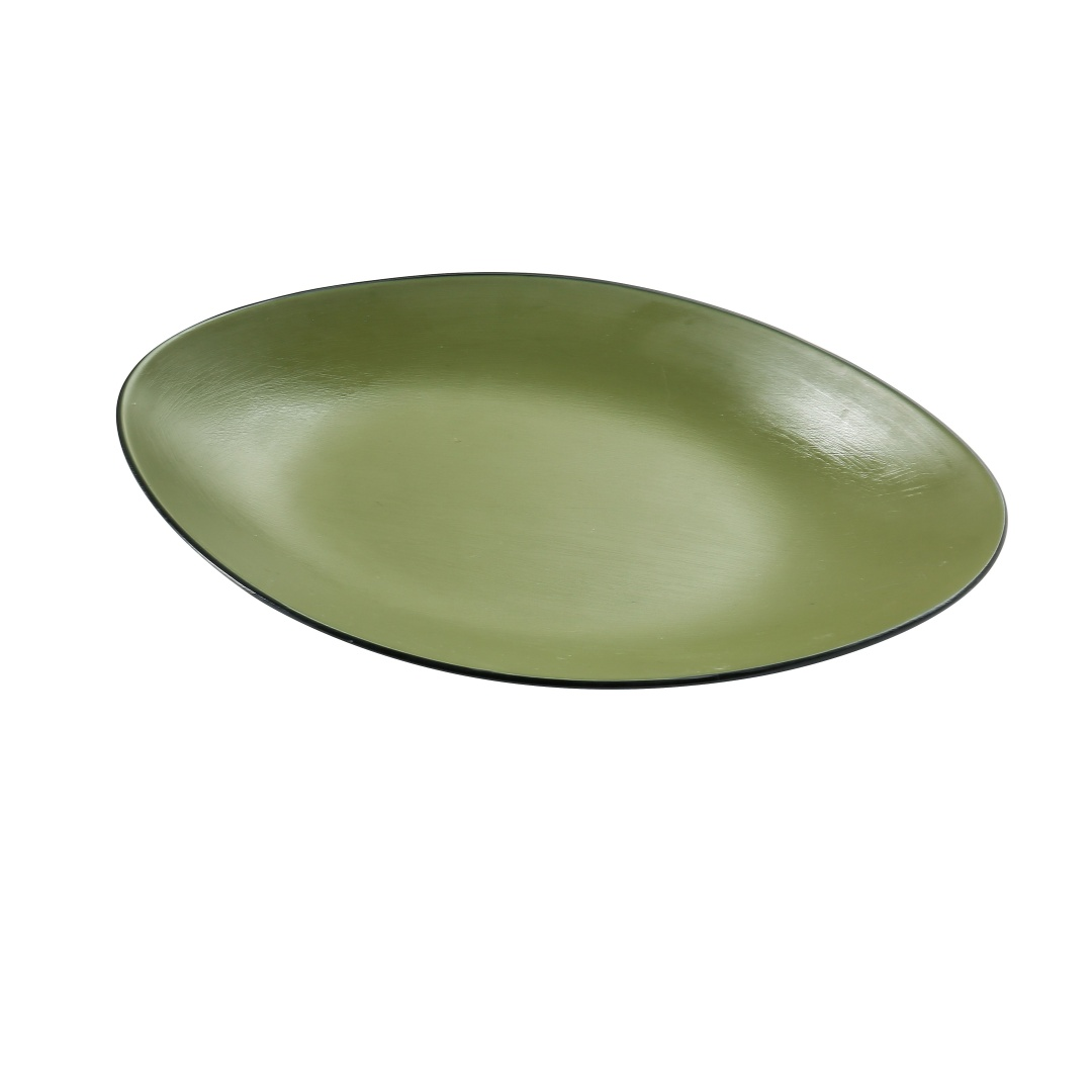 Yanco BM-211GR 11 1/2" x 7" Oval Melamine Dinner Plate - Green