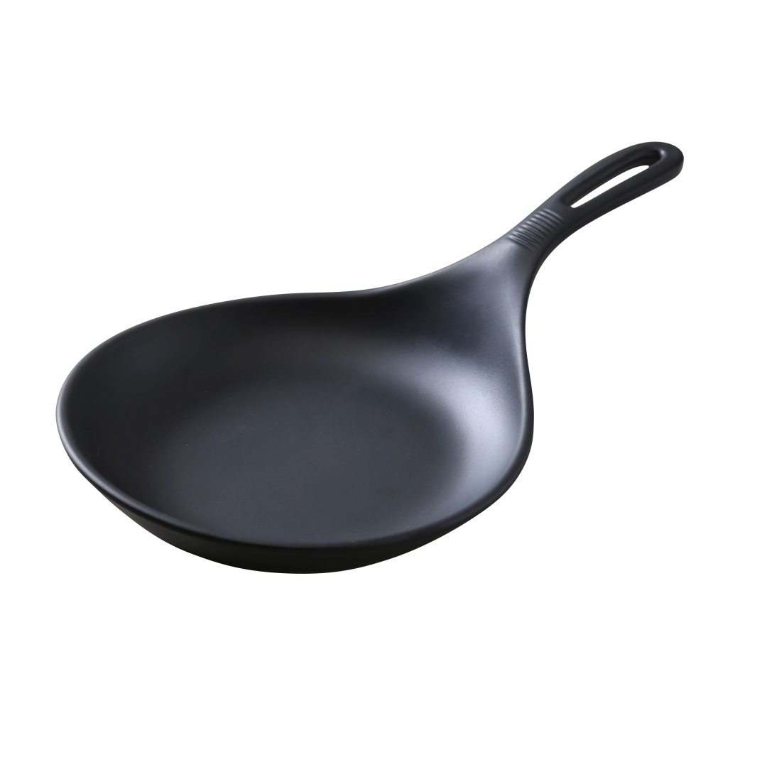 Yanco BP-7007 Melamine Pan w/ Handle - 12 1/2" x 7", Black