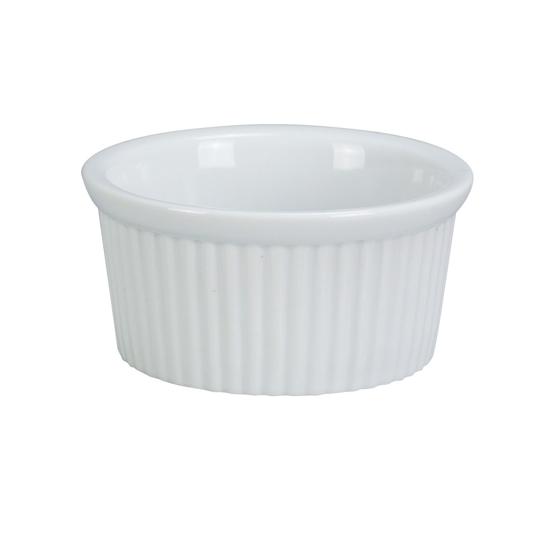 Yanco RK-102 2 oz Fluted Ramekin - Porcelain, Super White