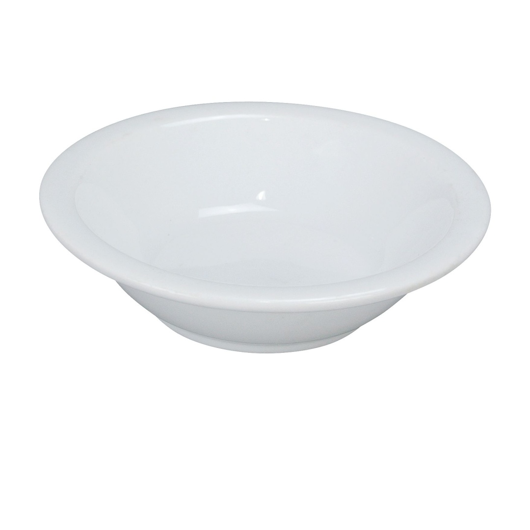 Yanco MA-11 4 1/4 oz Round Narrow Rim Fruit Bowl - Porcelain, Super White
