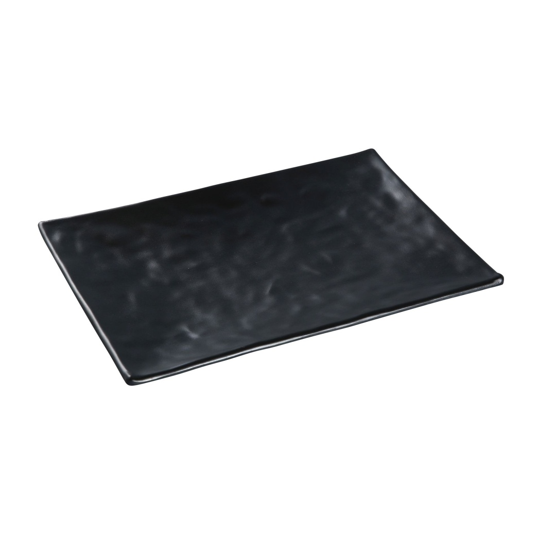 Yanco BP-2012 Rectangular Melamine Plate - 12" x 8 1/4", Black
