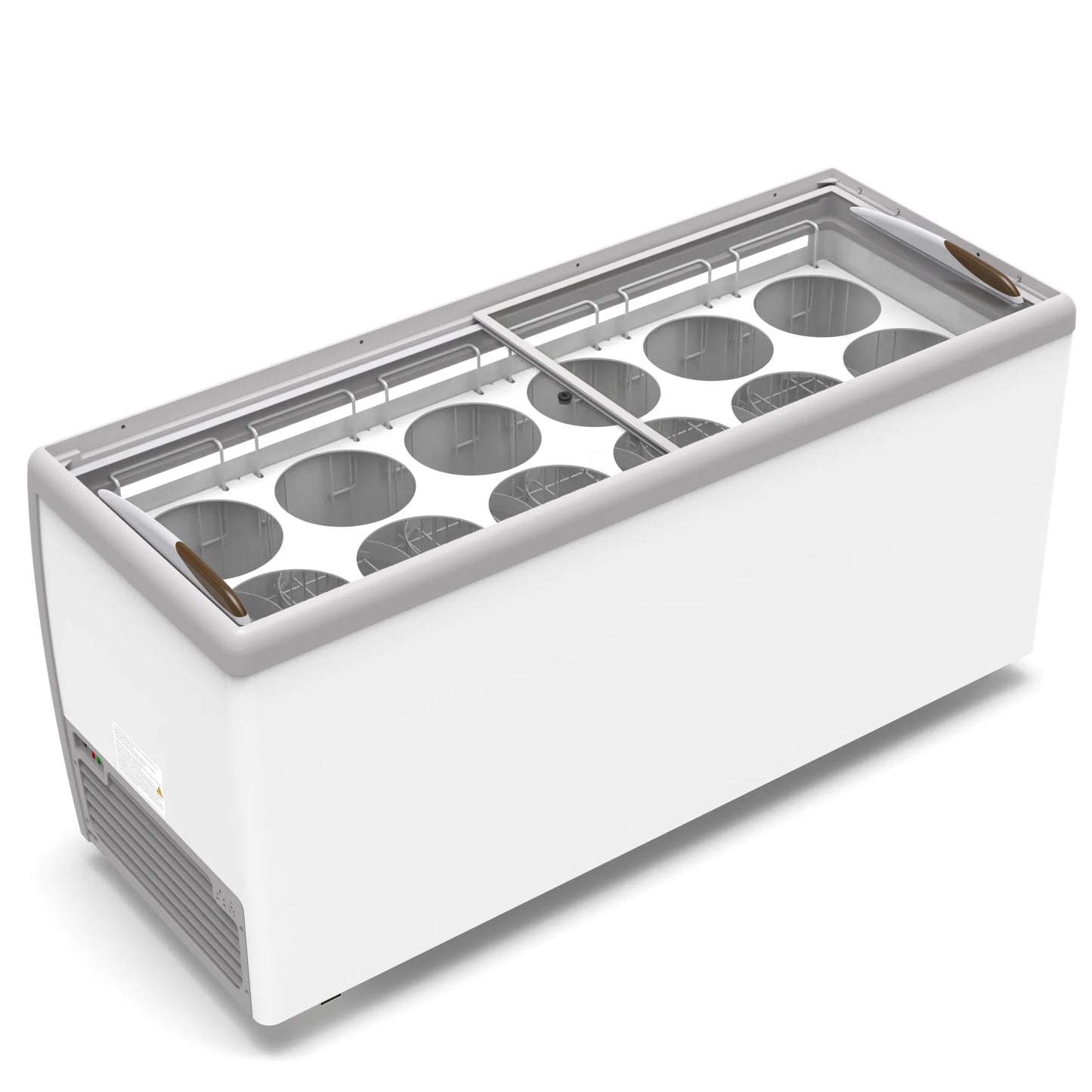 Koolmore KM-ICD-71SD 70 In. Commercial 12 Tub Ice Cream Dipping Cabinet Display Freezer With Sliding Glass Door- 20 Cu Ft.