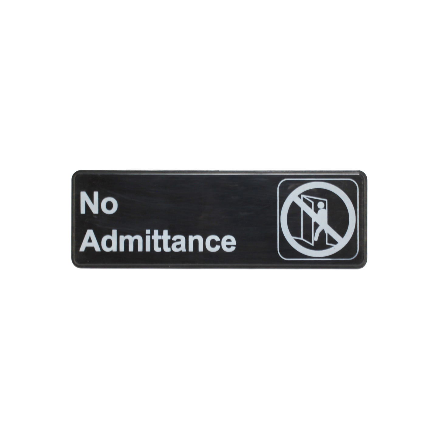 Thunder Group PLIS9305BK No Admittance Sign - Black and White, 9" x 3"