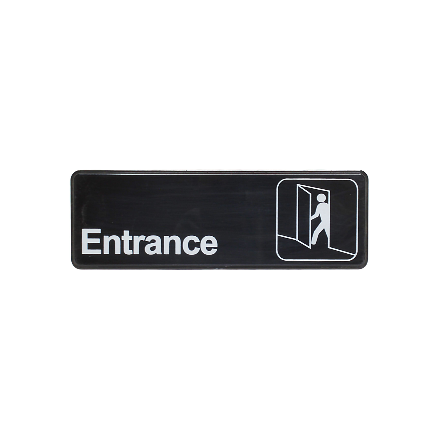Thunder Group PLIS9310BK Entrance Sign - Black and White, 9" x 3"