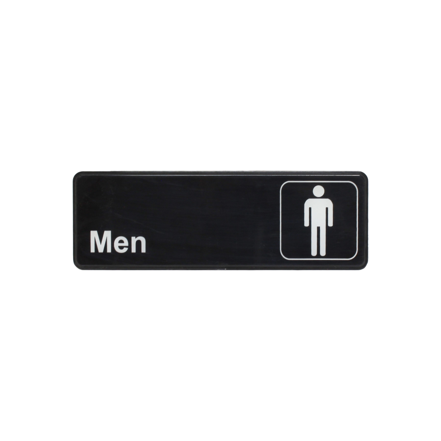 Thunder Group PLIS9313BK Men's Restroom Sign - Black and White, 9" x 3"