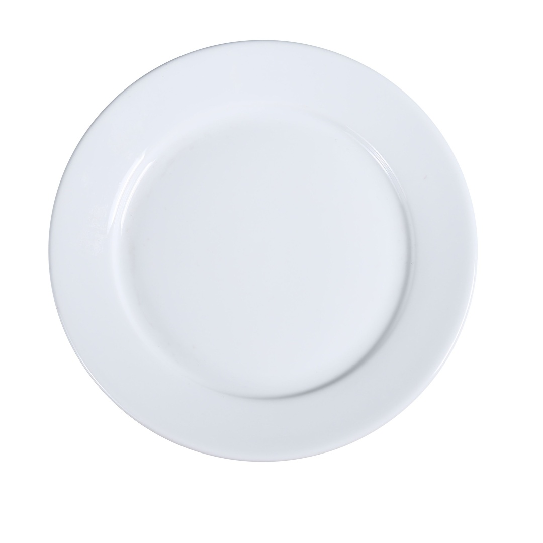 Yanco AC-21 12" Round Dinner Plate - Porcelain, Super White