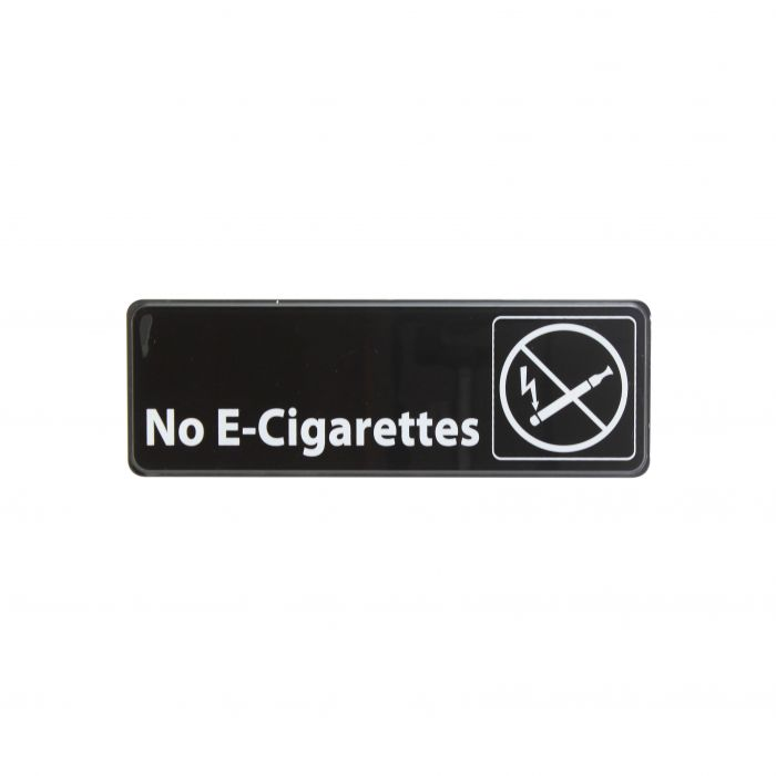 Thunder Group PLIS9337BK No E-Cigarettes Sign - Black and White, 9" x 3"
