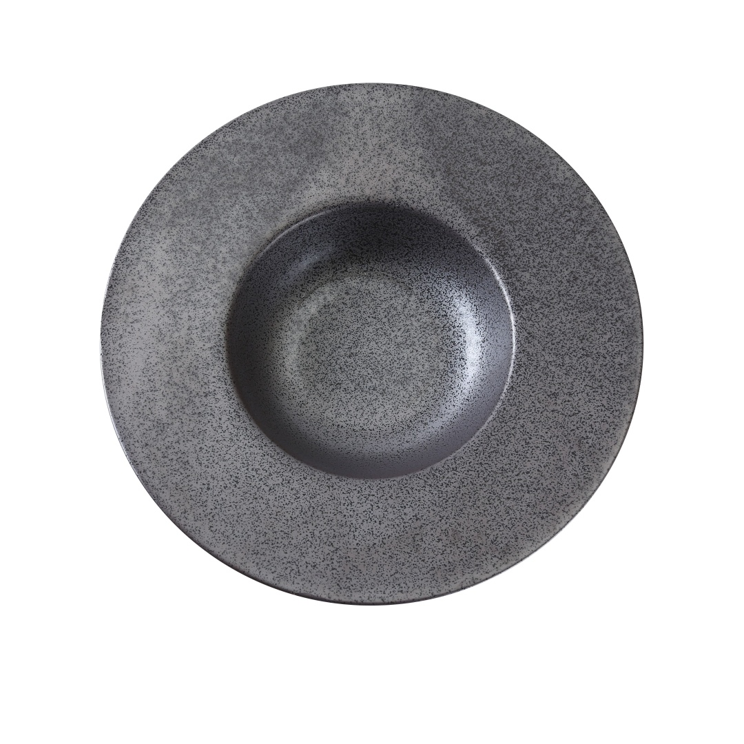 Yanco DB-610 10 oz Round Diamond Black Dessert Plate - Porcelain, Black