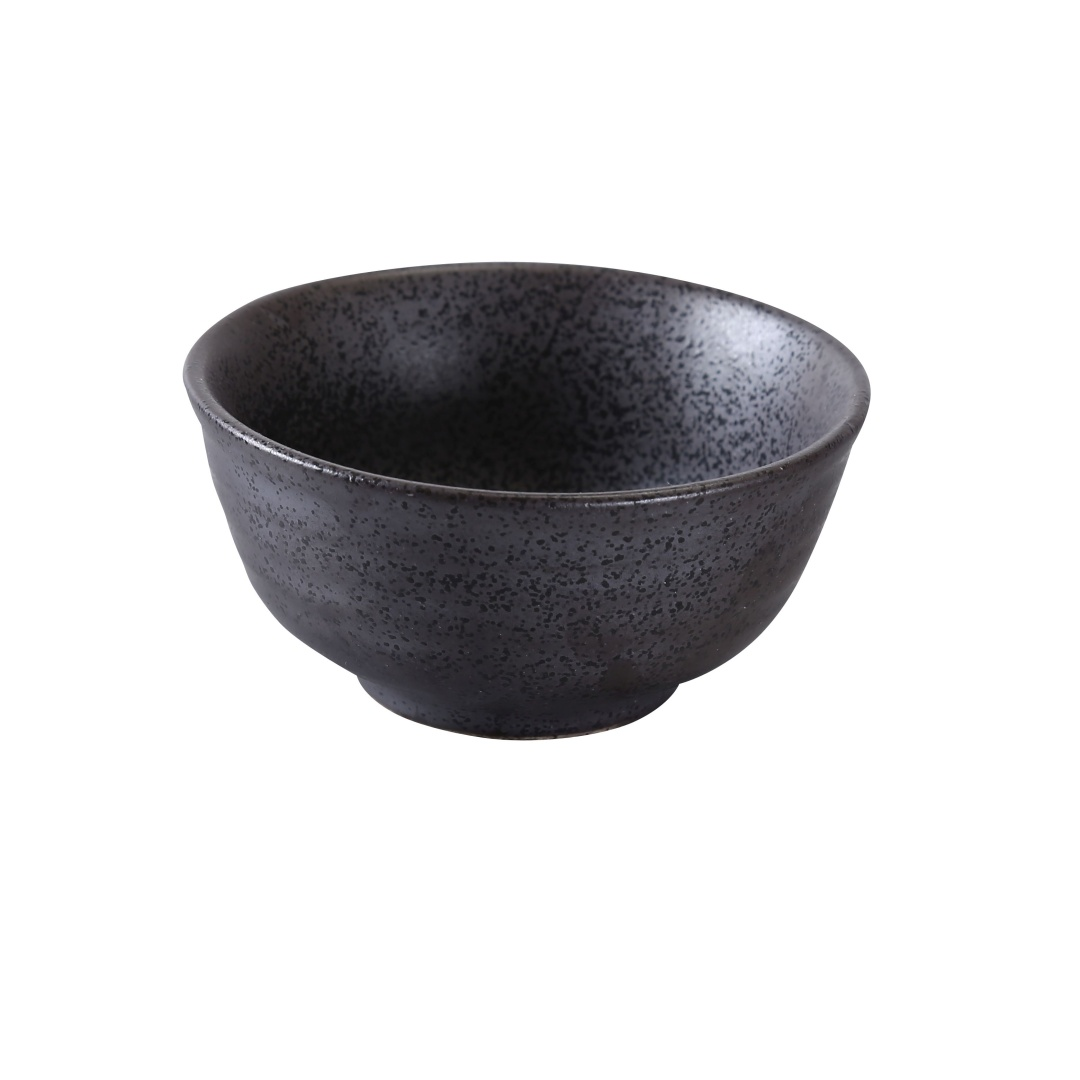 Yanco DB-3005 10 oz Round Diamond Black Rice Bowl - Porcelain, Black