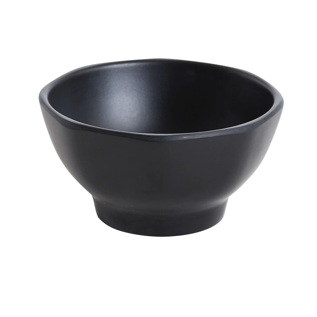 Yanco BP-3104 10 oz Round Melamine Miso Soup Bowl, Black