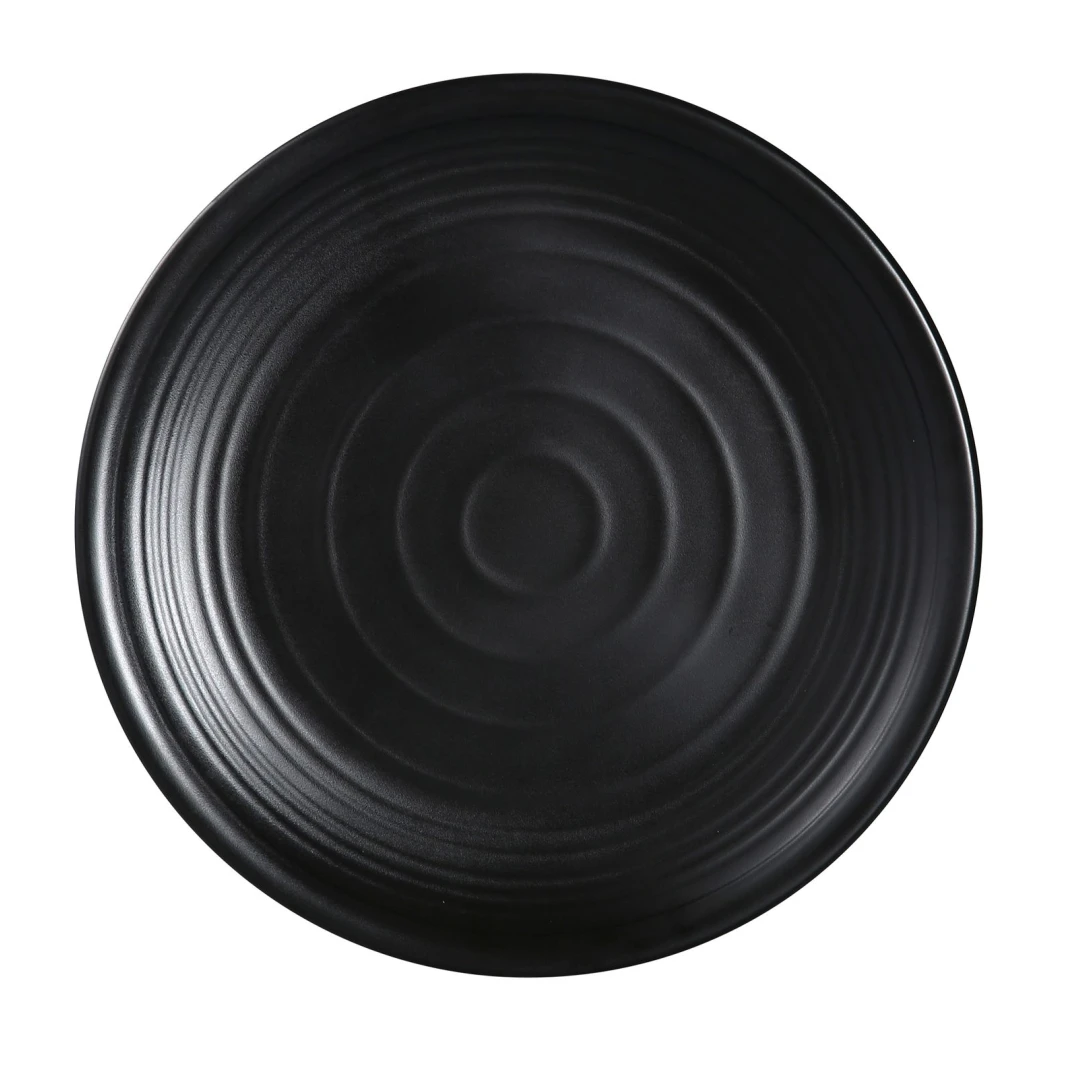Yanco BP-1009 9" Round Melamine Plate, Black