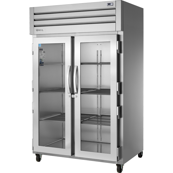 TRU-True STG2R-2G-HC 52 3/5" Two Section Reach In Refrigerator, (2) Right Hinge Glass Doors, 115v