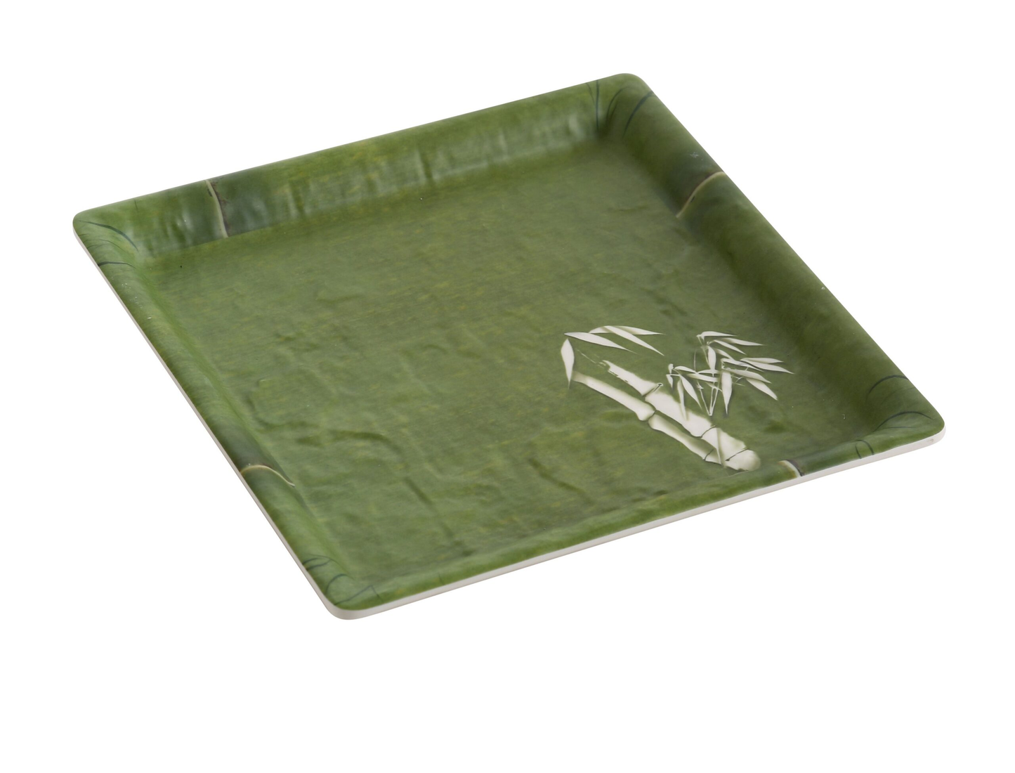 Yanco BA-108 Bamboo Style Plate 8"L X 8"W Square