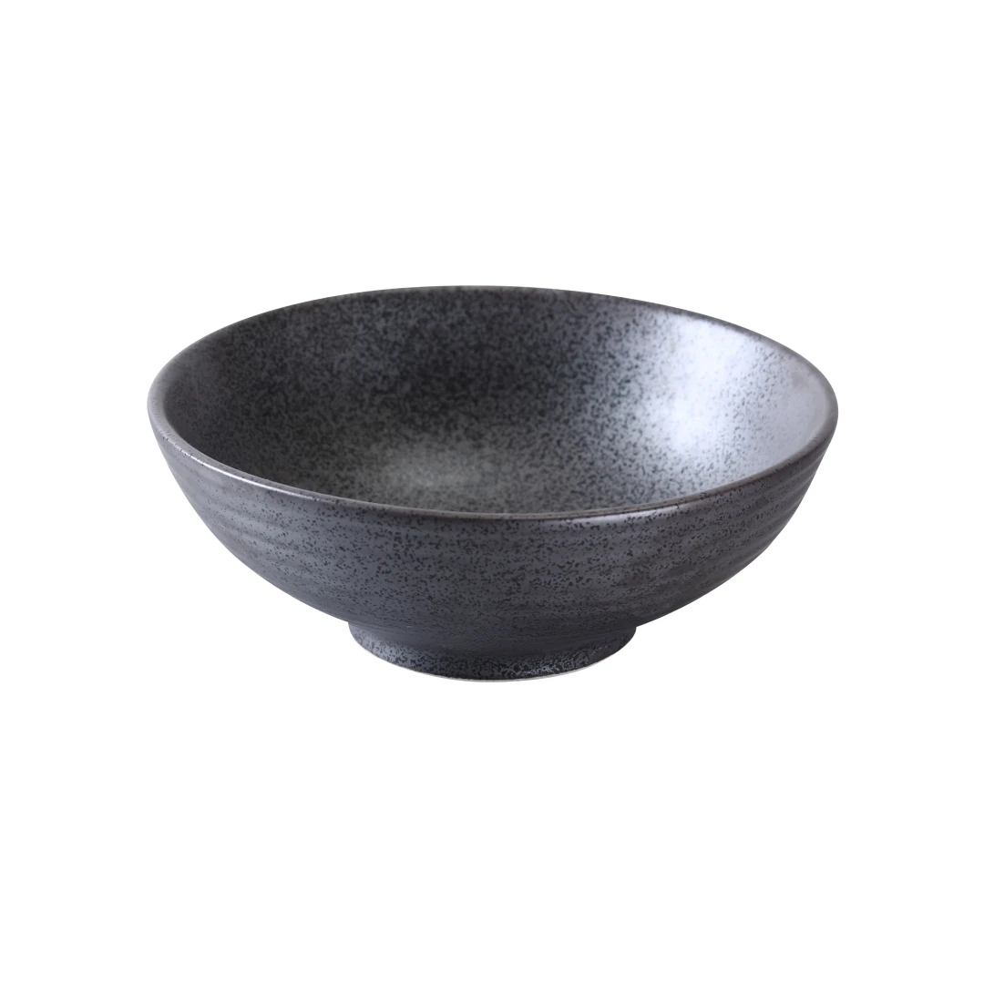 Yanco DB-3007 24 oz Round Diamond Black Soup Bowl - Porcelain, Black