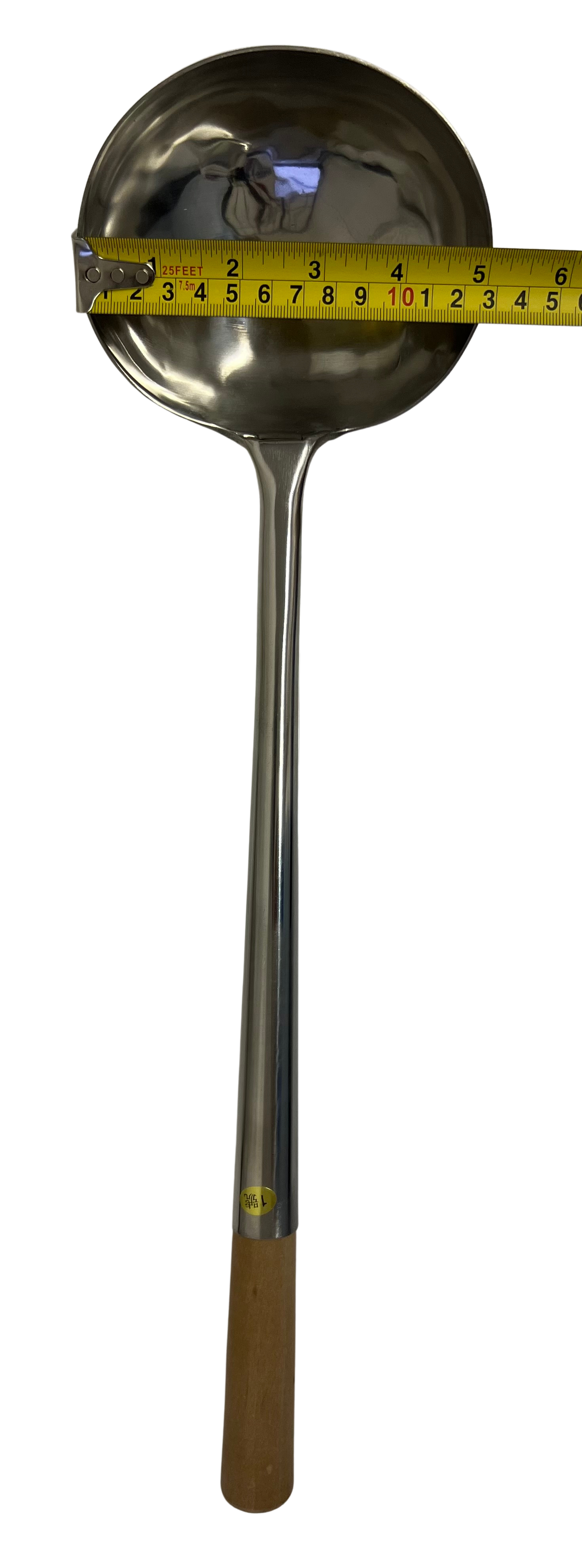 PO WAH Chinese Wok Ladle with Wooden Handle, Stainless Steel