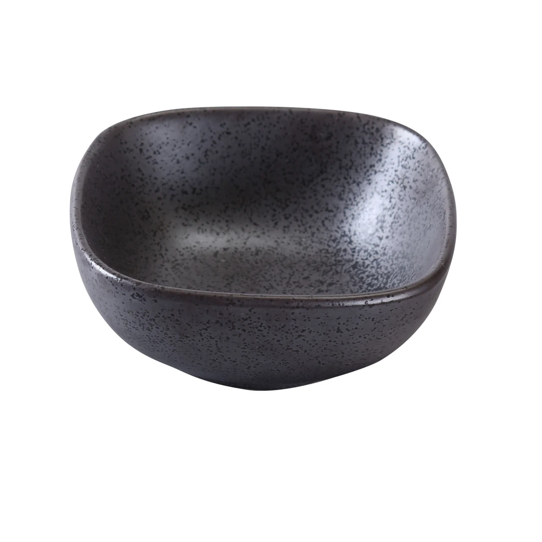 Yanco DB-3003 6 oz Square Diamond Black Bowl - Porcelain, Black