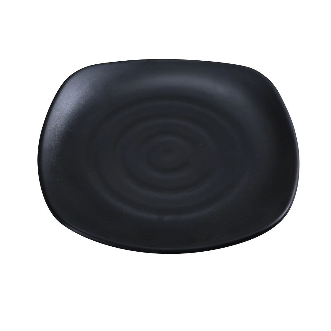Yanco BP-1111 11" Square Melamine Plate, Black