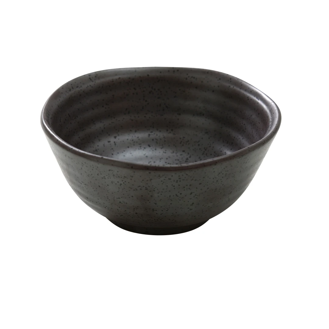 Yanco DB-3105 8 oz Round Diamond Black Miso Soup Bowl - Porcelain, Black