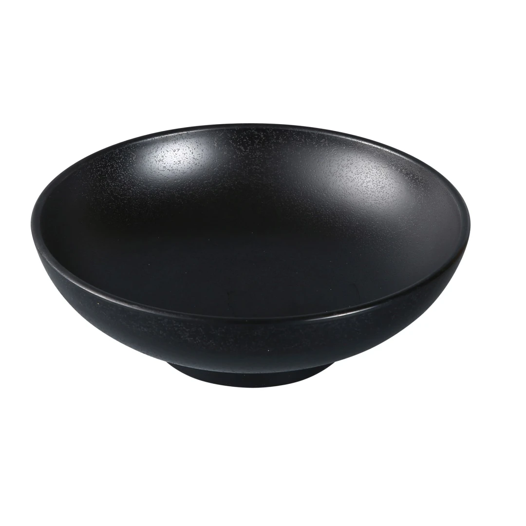 Yanco BP-3009 48 oz Round Melamine Noodle Bowl, Black