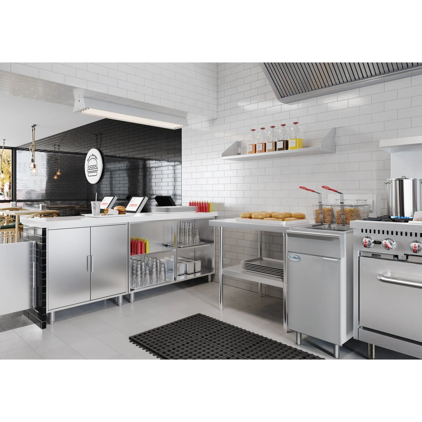 Koolmore KM-FDF50-NG 50 lb. Natural Gas Stainless Steel Floor Fryer - 120,000 BTU