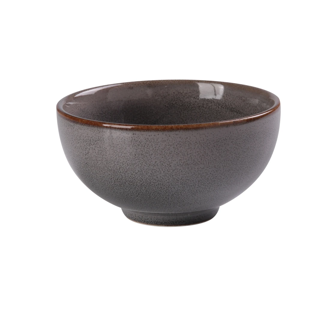 Yanco PK-704 10 oz Round Rice Bowl - Ceramic, Gray