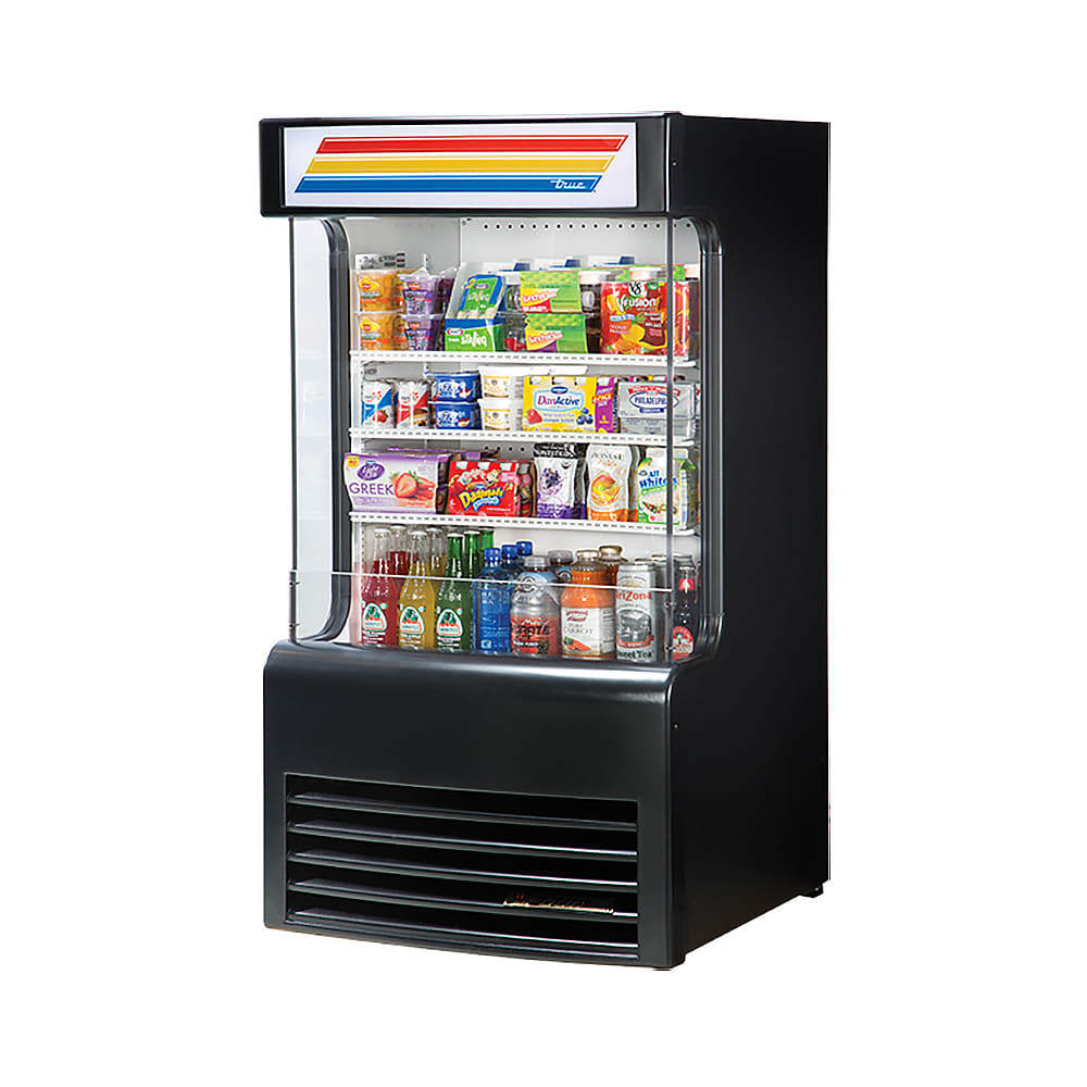 True TAC-14GS-HC-LD 30" Vertical Open Air Cooler w/ (4) Levels, Black, 115v