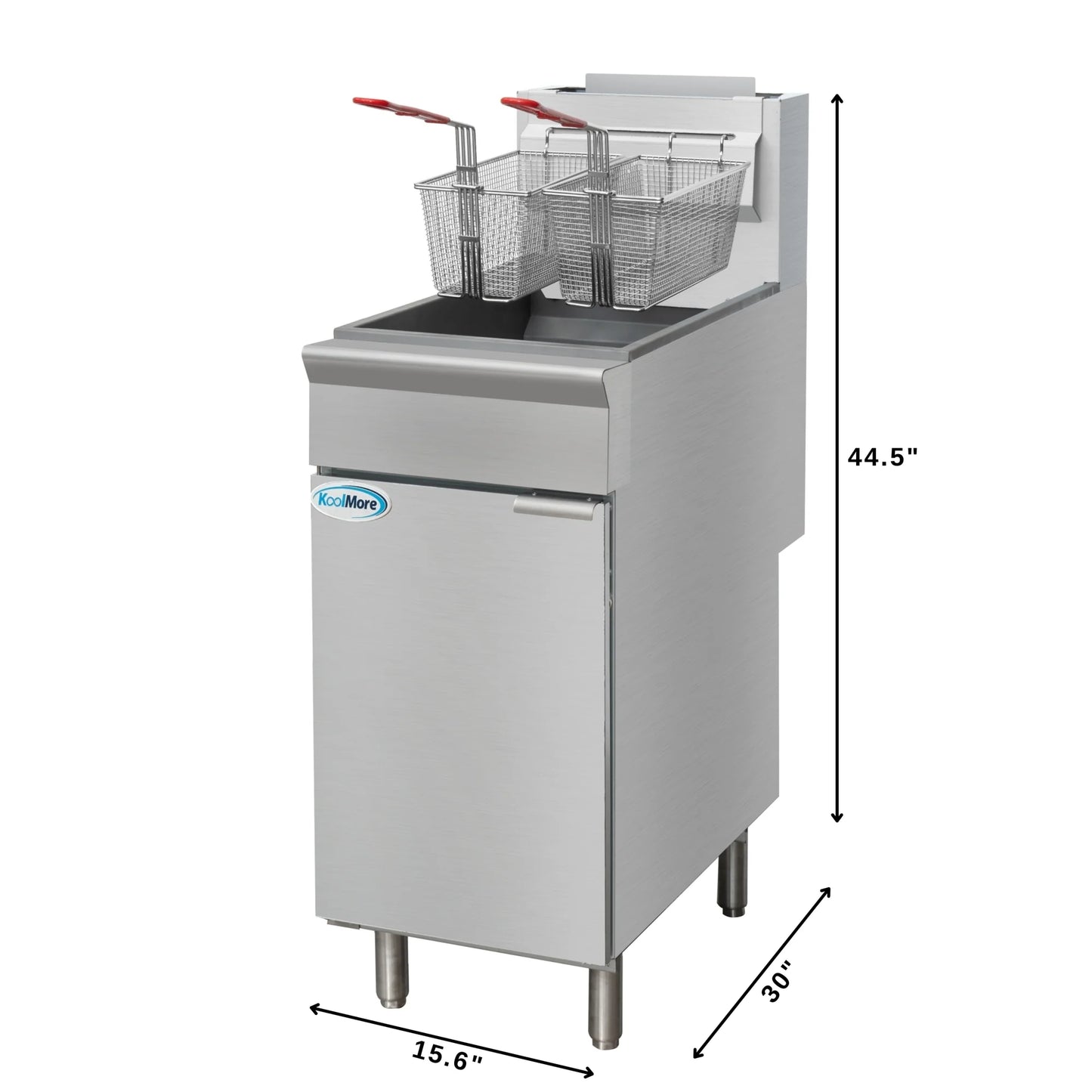 Koolmore KM-FDF50-NG 50 lb. Natural Gas Stainless Steel Floor Fryer - 120,000 BTU