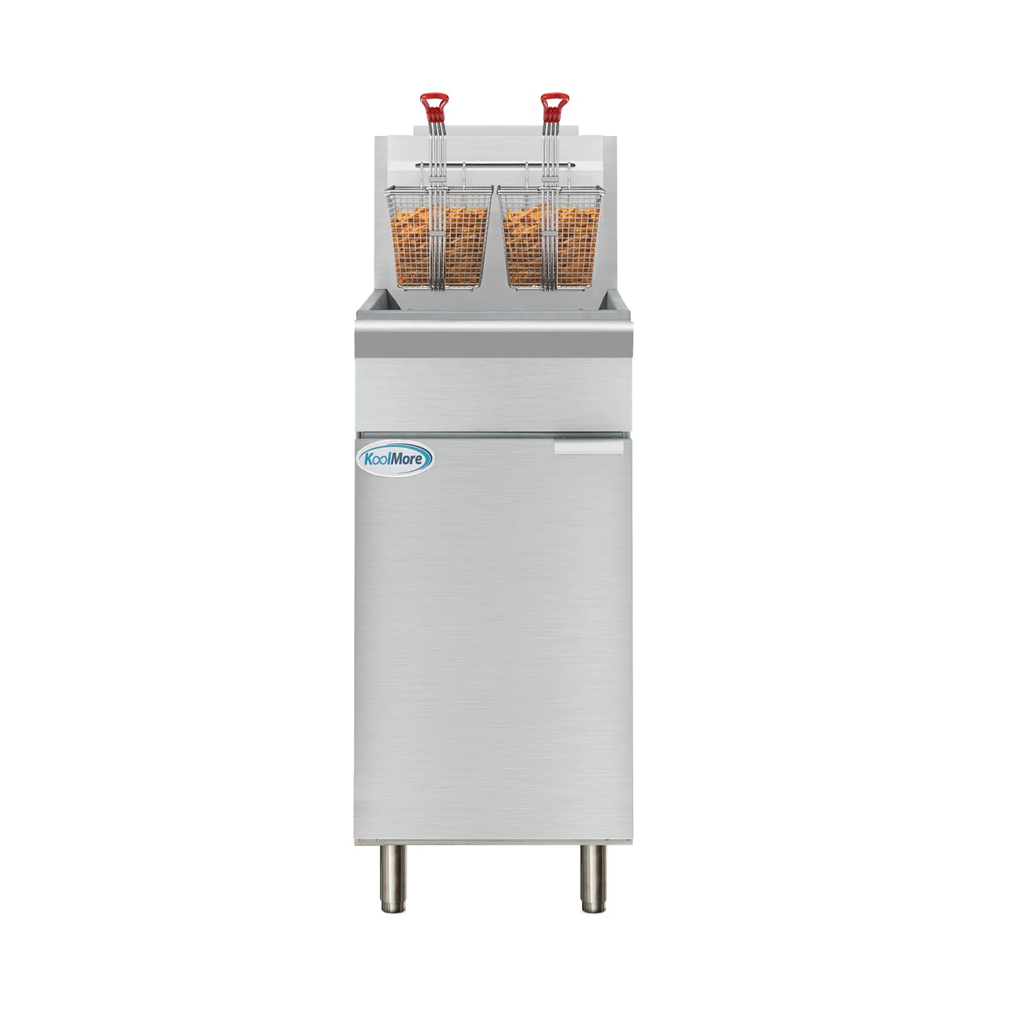 Koolmore KM-FDF50-NG 50 lb. Natural Gas Stainless Steel Floor Fryer - 120,000 BTU